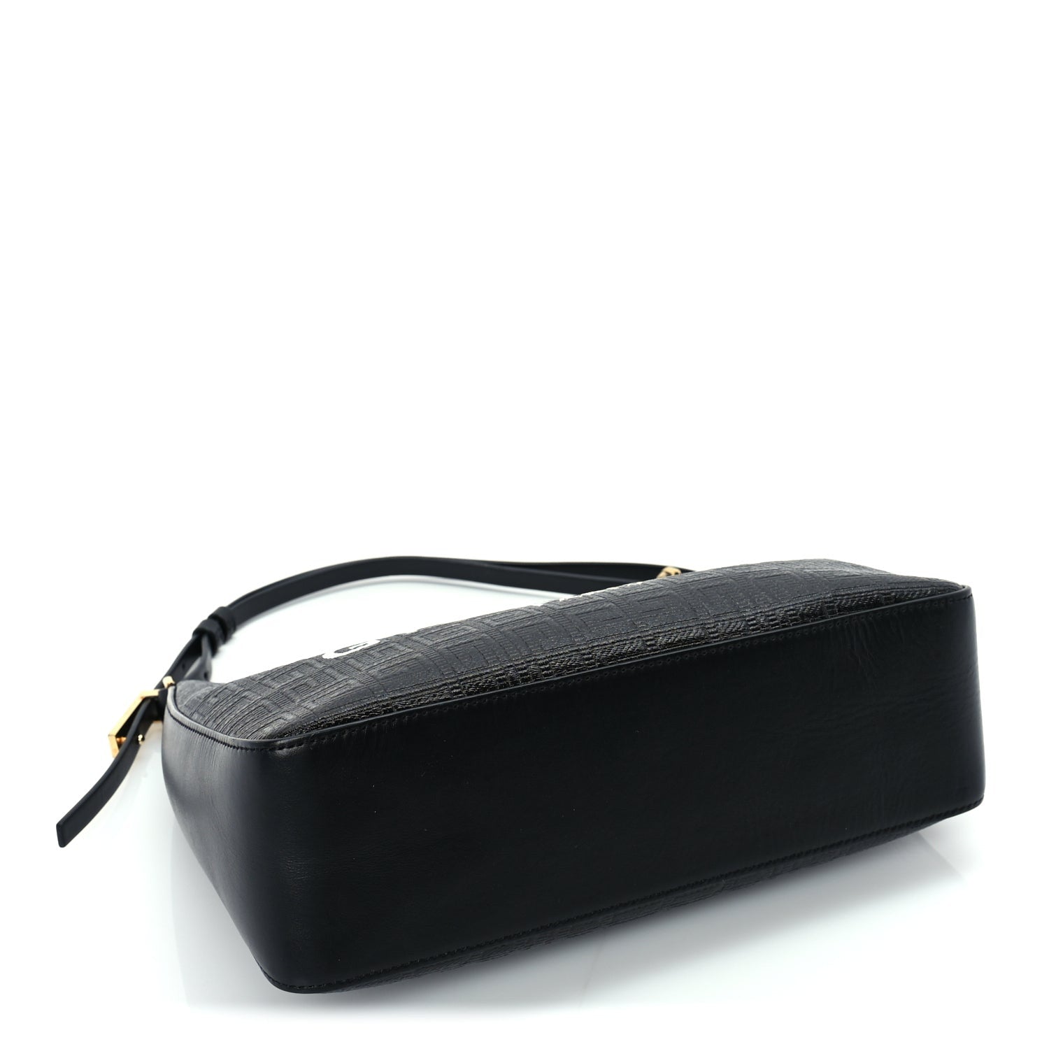 Givenchy Coated Canvas Logo 4G Embossed Small Moon Cut Out Shoulder Bag Black 3 of 8