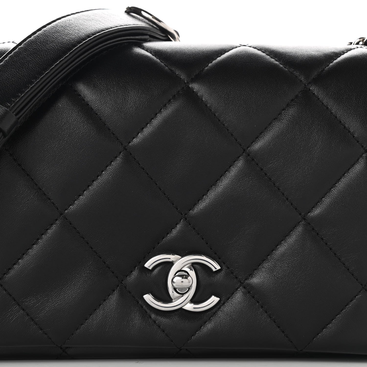 Chanel Lambskin Quilted Small Chain Rows Flap Black 8 of 11