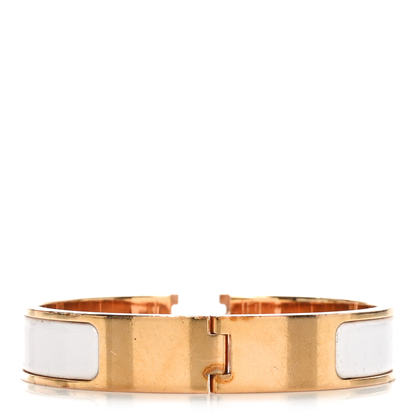Enamel Narrow Clic Clac H Bracelet PM White