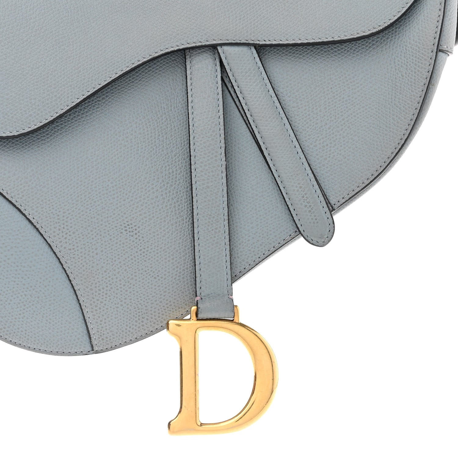 Christian Dior Grained Calfskin Saddle Bag Grey Stone 8 of 15