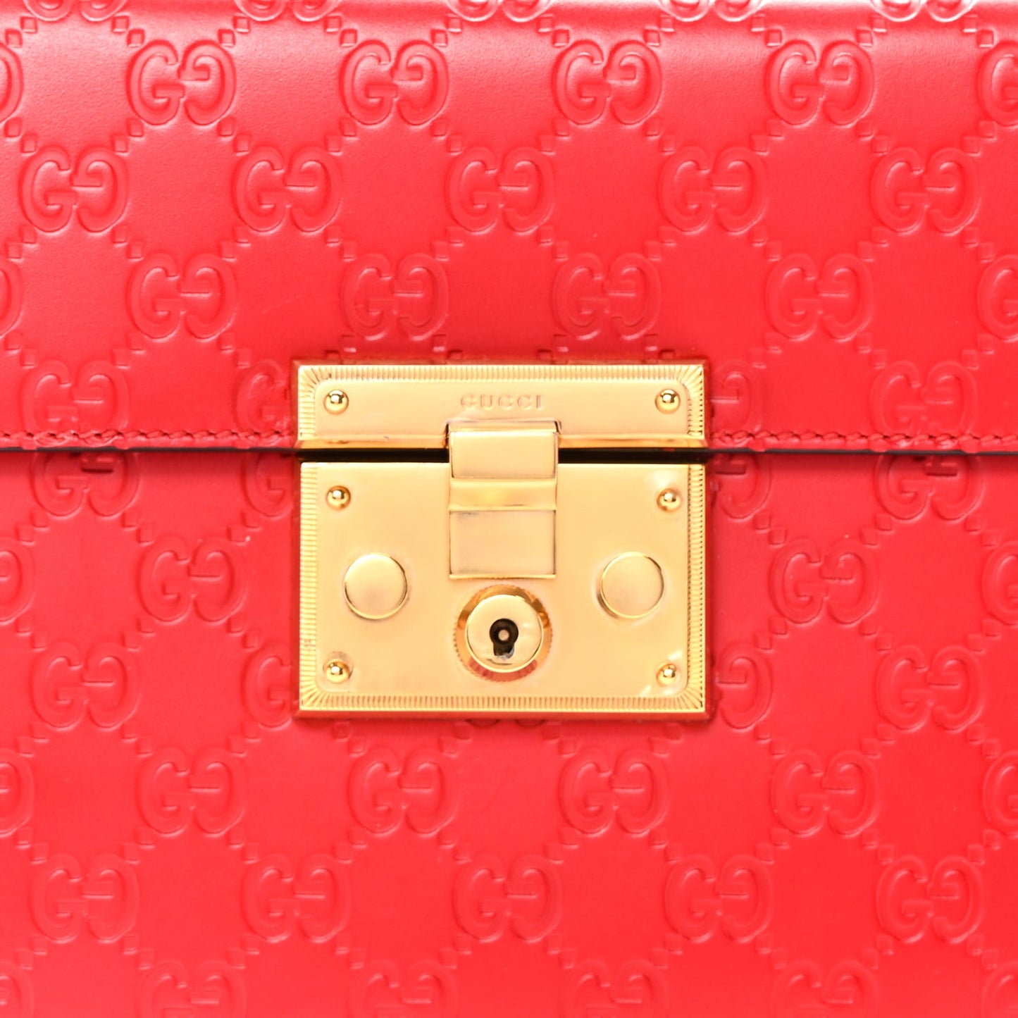 ssima Signature Small Padlock Top Handle Bag Hibiscus Red