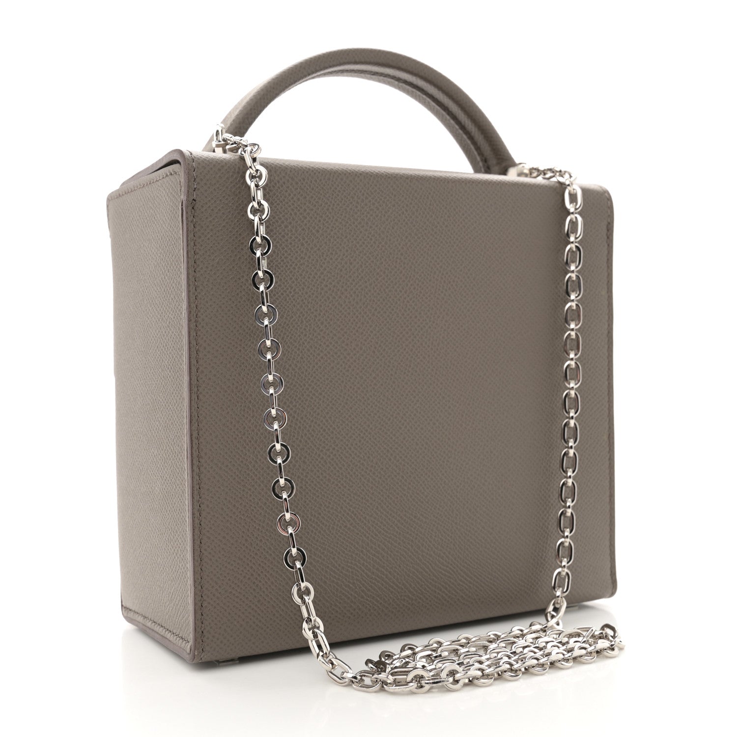 Hermes Epsom Cinhetic Boxy Top Handle Bag Etain 3 of 13