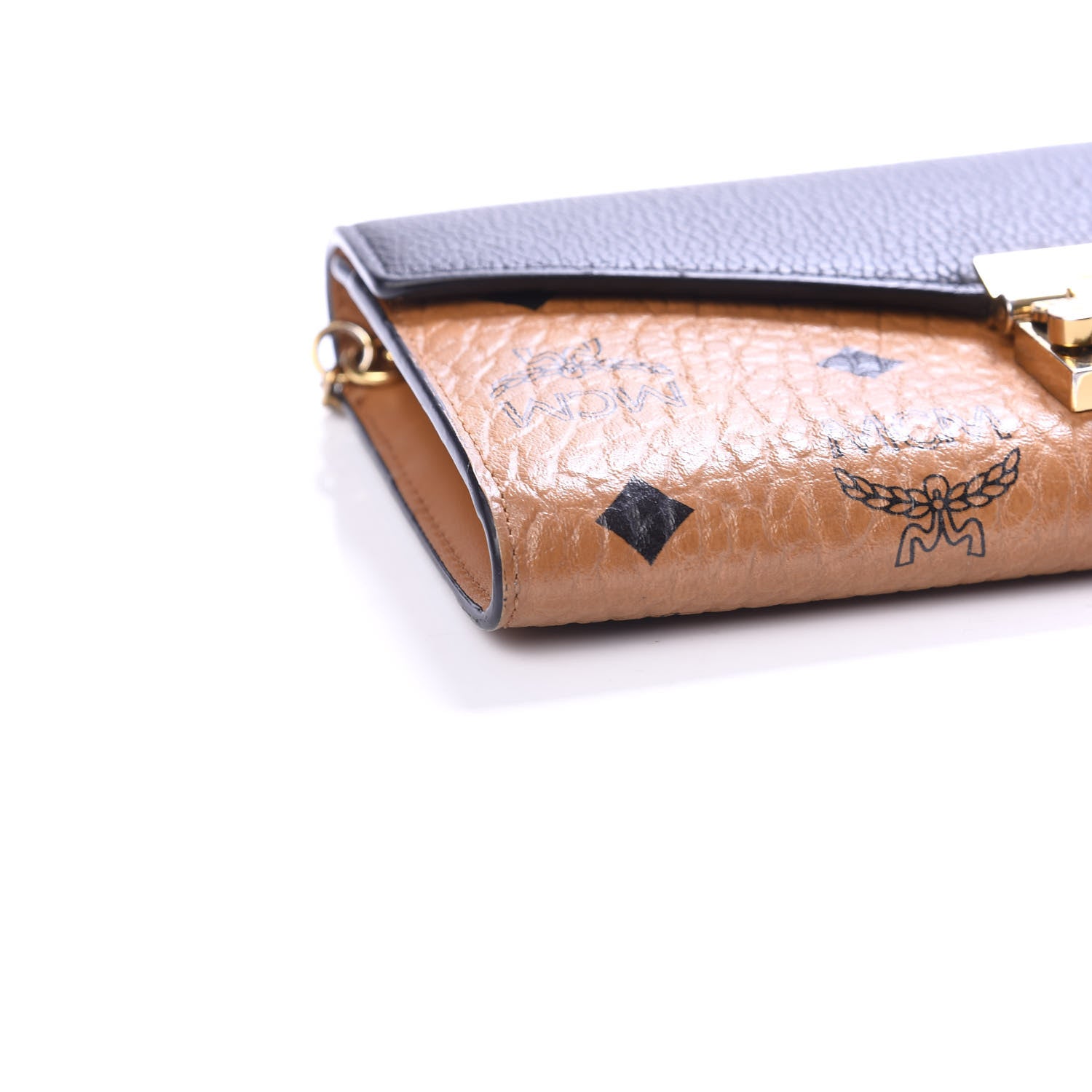 MCM Visetos Large Patricia Wallet On Chain Cognac Black 9 of 11