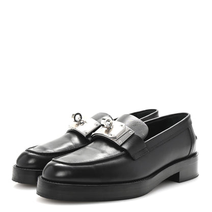 Hermes Calfskin Womens Hot Loafer 38 Black 3 of 7