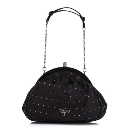 Prada Jacquard Kisslock Shoulder Bag Black 1 of 8