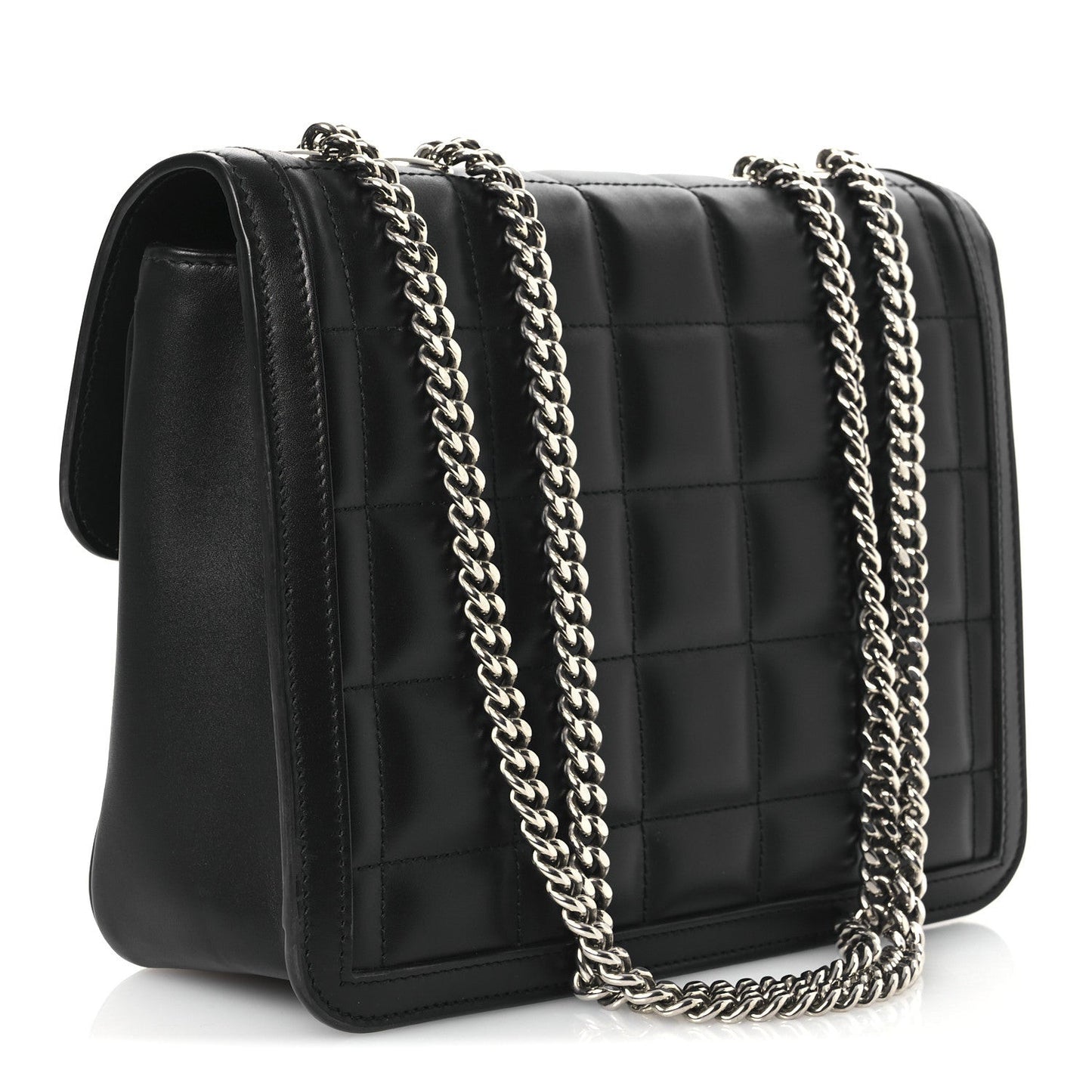 Calfskin Quilted Small Deco Shoulder Bag Black