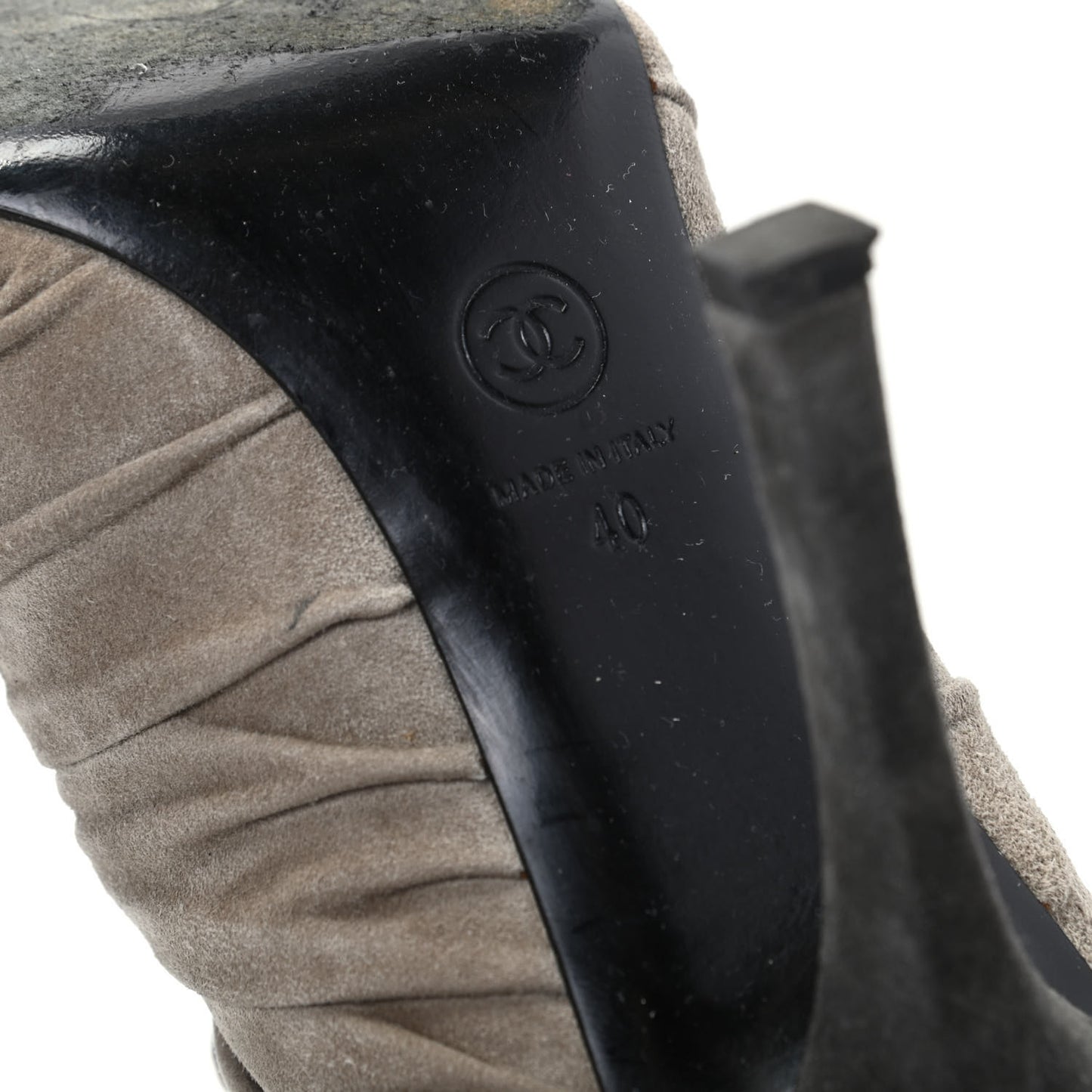 Suede Cap Toe Camellia Short Boots 40 Grey