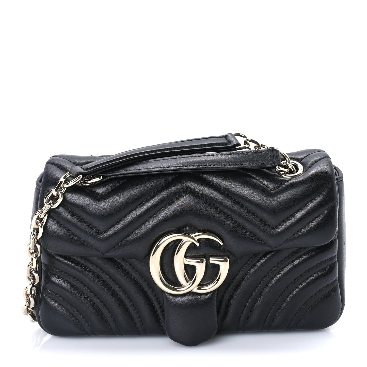 Lambskin Matelasse Small GG Marmont Shoulder Bag Black