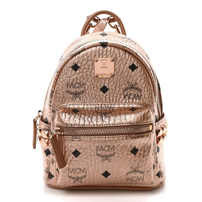 MCM Visetos Studded X-Mini Bebe Boo Backpack Champagne Gold 1 of 7