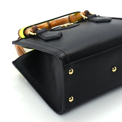 Gucci Wonka Grain Calfskin Mini Diana Tote Bag Black Yellow Fluo 7 of 8