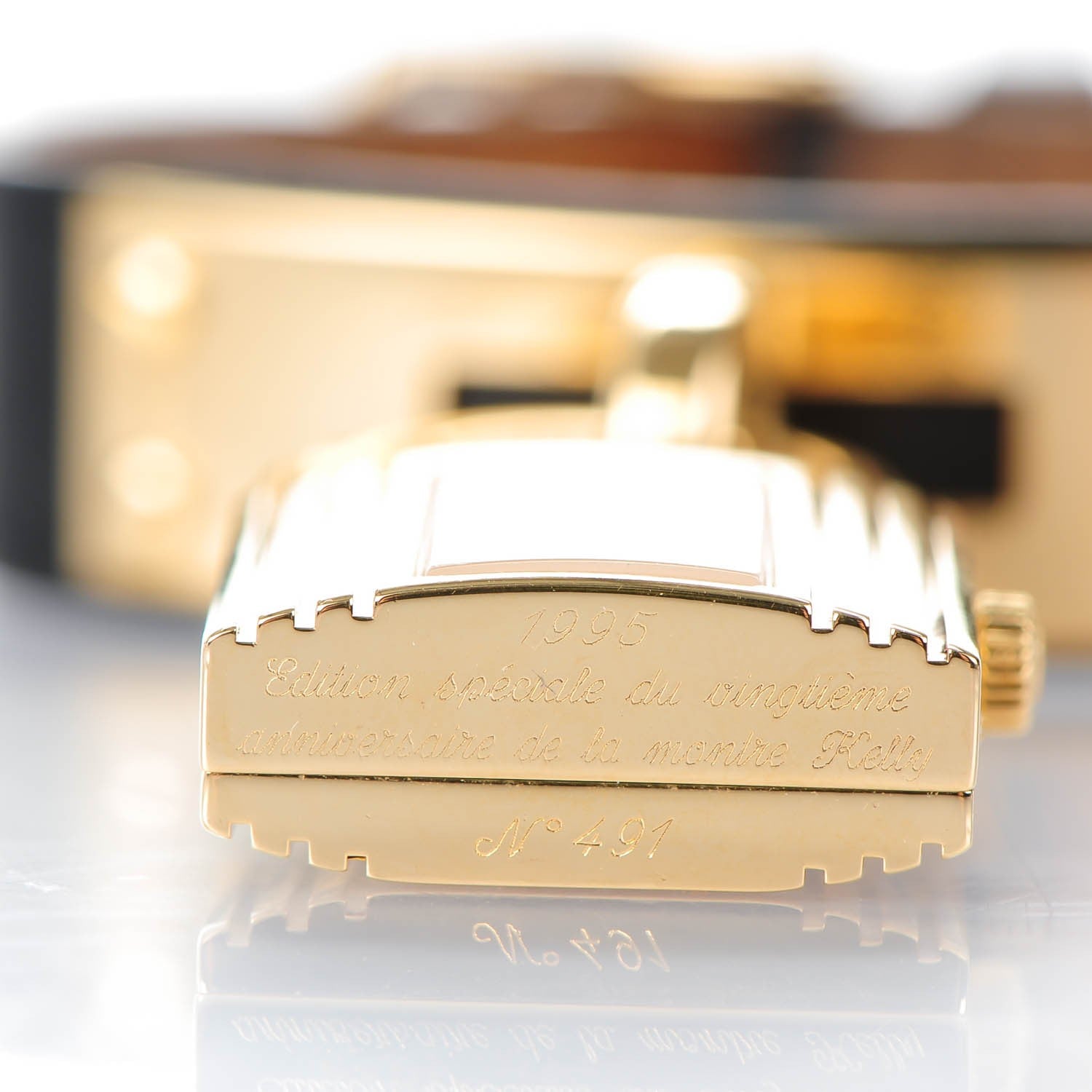 Hermes Stainless Steel Barenia 20mm Kelly Cadena Double Tour Quartz Watch Noir 6 of 8