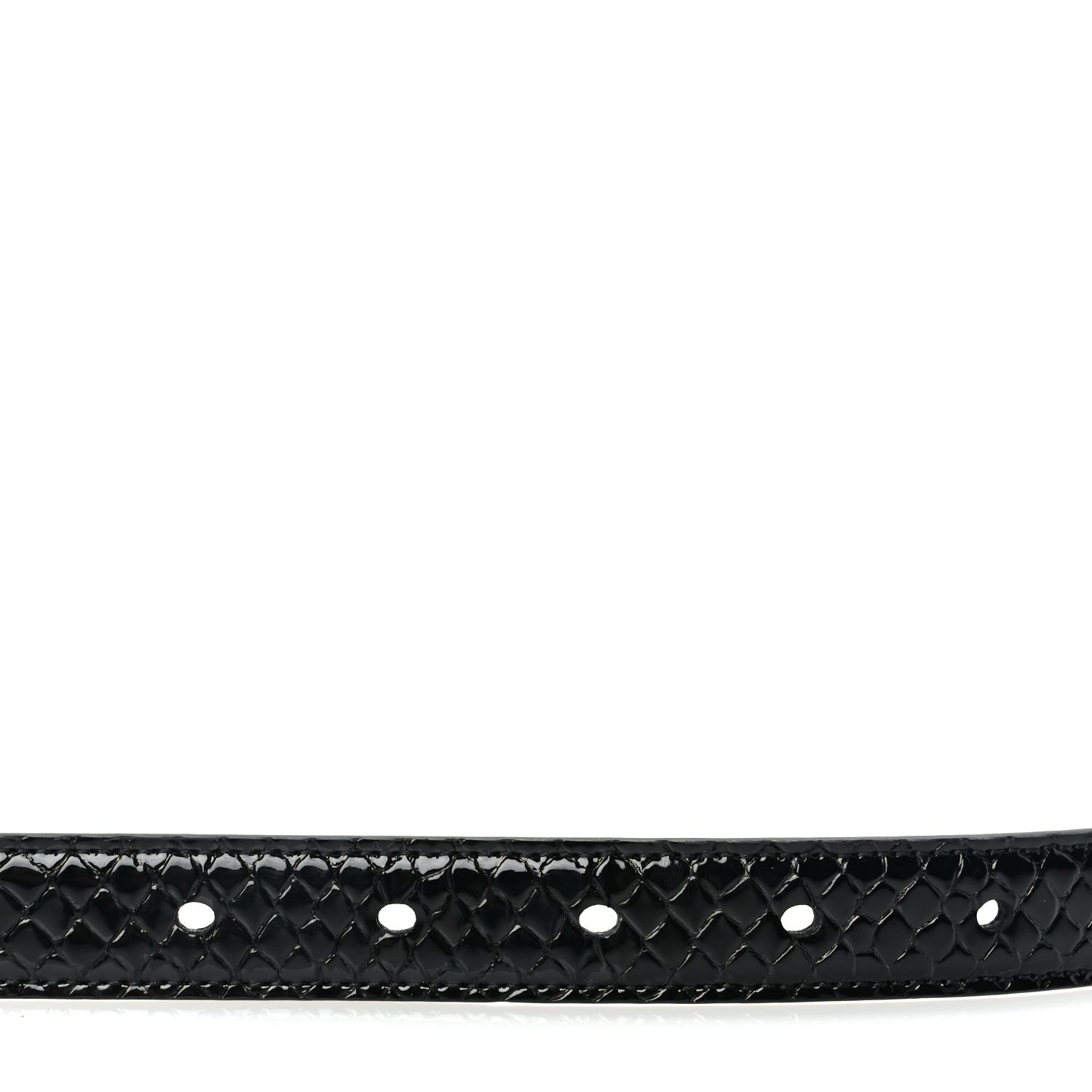 Saint Laurent Calfskin Crocodile Embossed Monogram Square Buckle Belt 75 30 Black 5 of 5