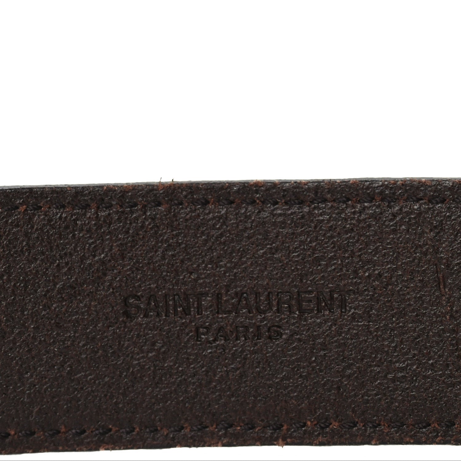 Saint Laurent Smooth Calfskin Monogram Cassandre Square Buckle Belt 105 42  Oak Brown 5 of 5