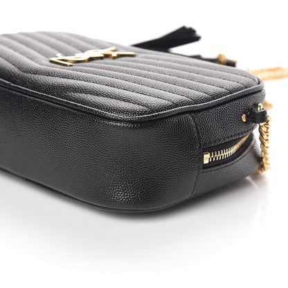 Saint Laurent Grain De Poudre Matelasse Monogram Mini Lou Camera Bag Black 6 of 10