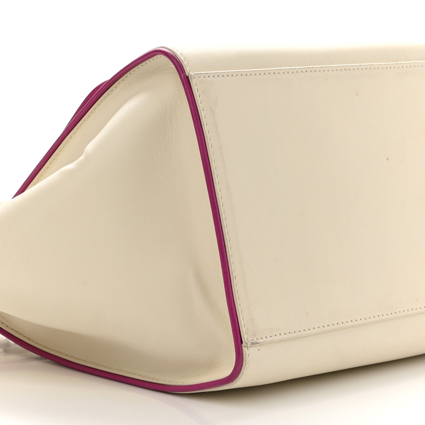 Smooth Calfskin Small Trapeze White Magenta