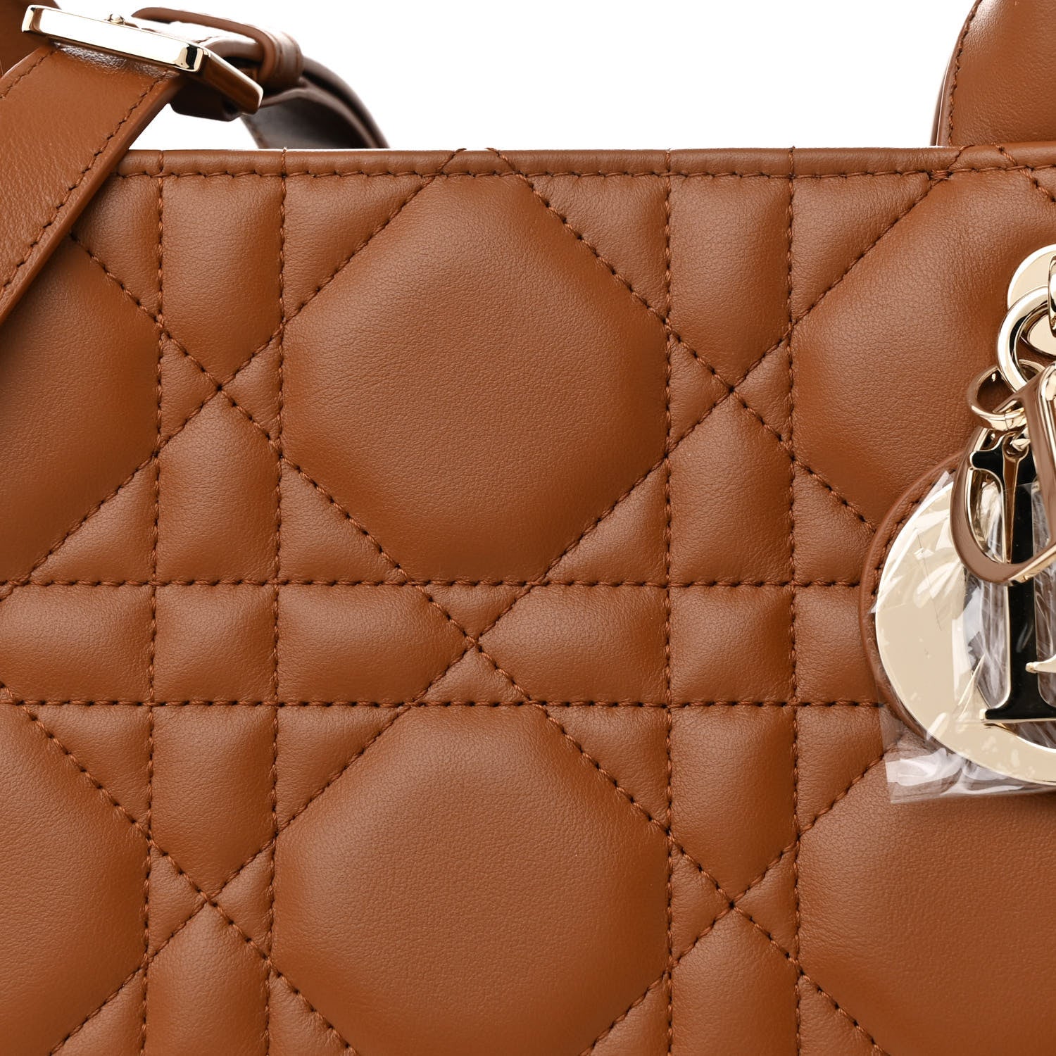 Christian Dior Calfskin Macro Cannage Medium Book Tote Golden Saddle 8 of 12