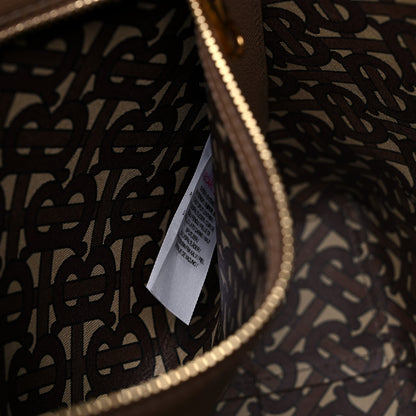 Burberry Calfskin TB Motif Embossed Medium Tote Camel 6 of 17