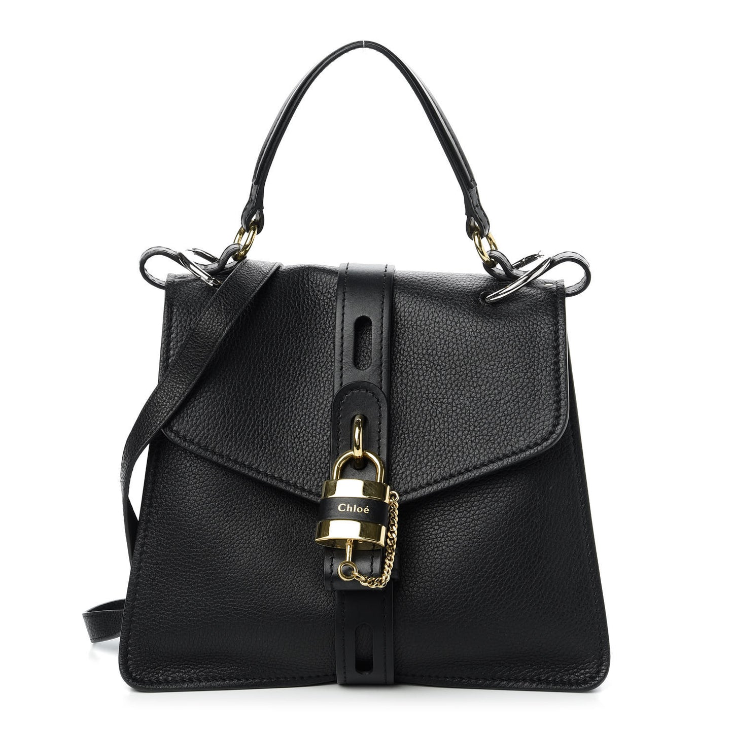 Grained Calfskin Medium Aby Day Shoulder Bag Black
