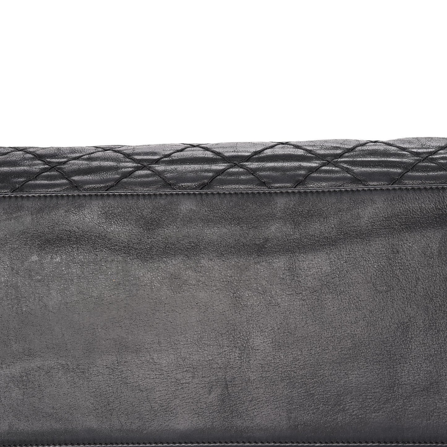 Iridescent Calfskin Large Just Mademoiselle Bowling Bag Black