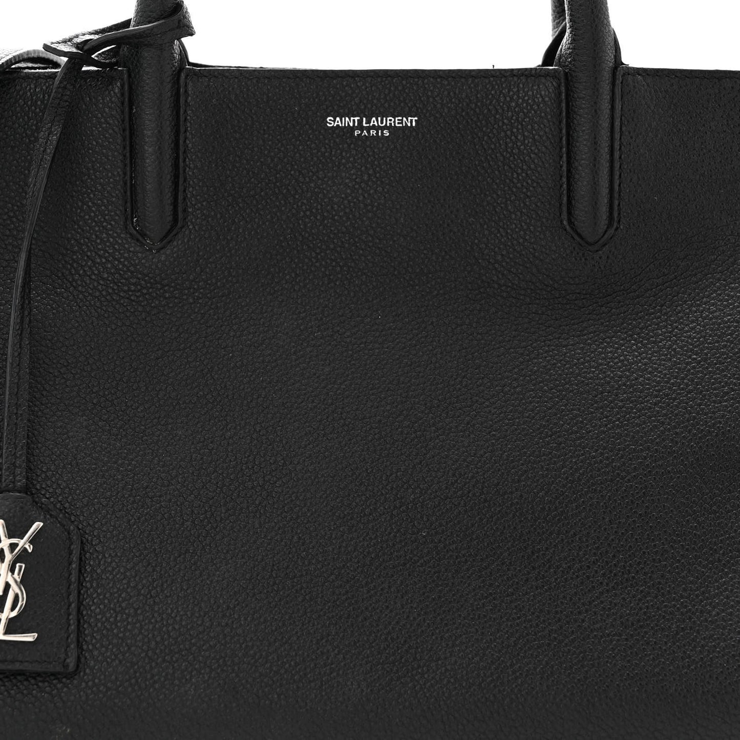 Grained Calfskin Small Cabas Rive Gauche Black