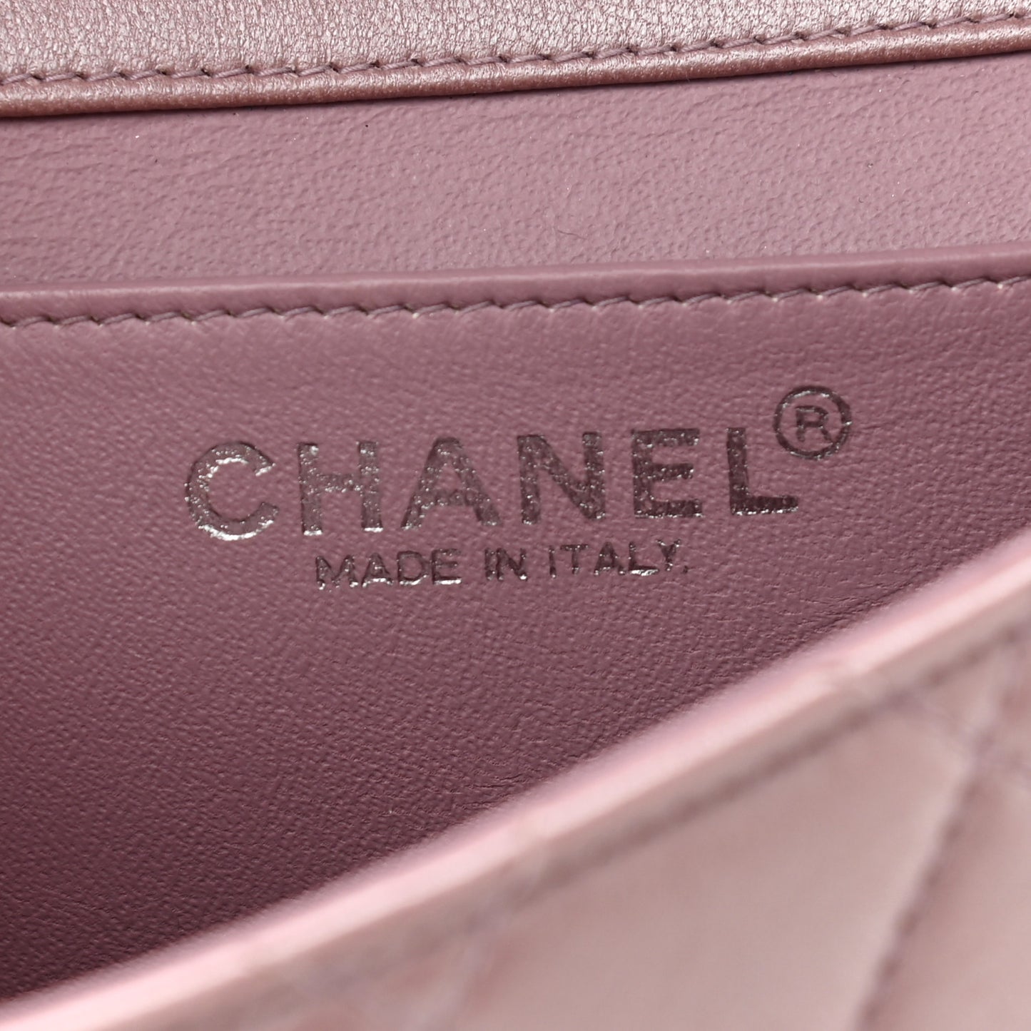 Metallic Lambskin Quilted Extra Mini Rectangular Flap Pink