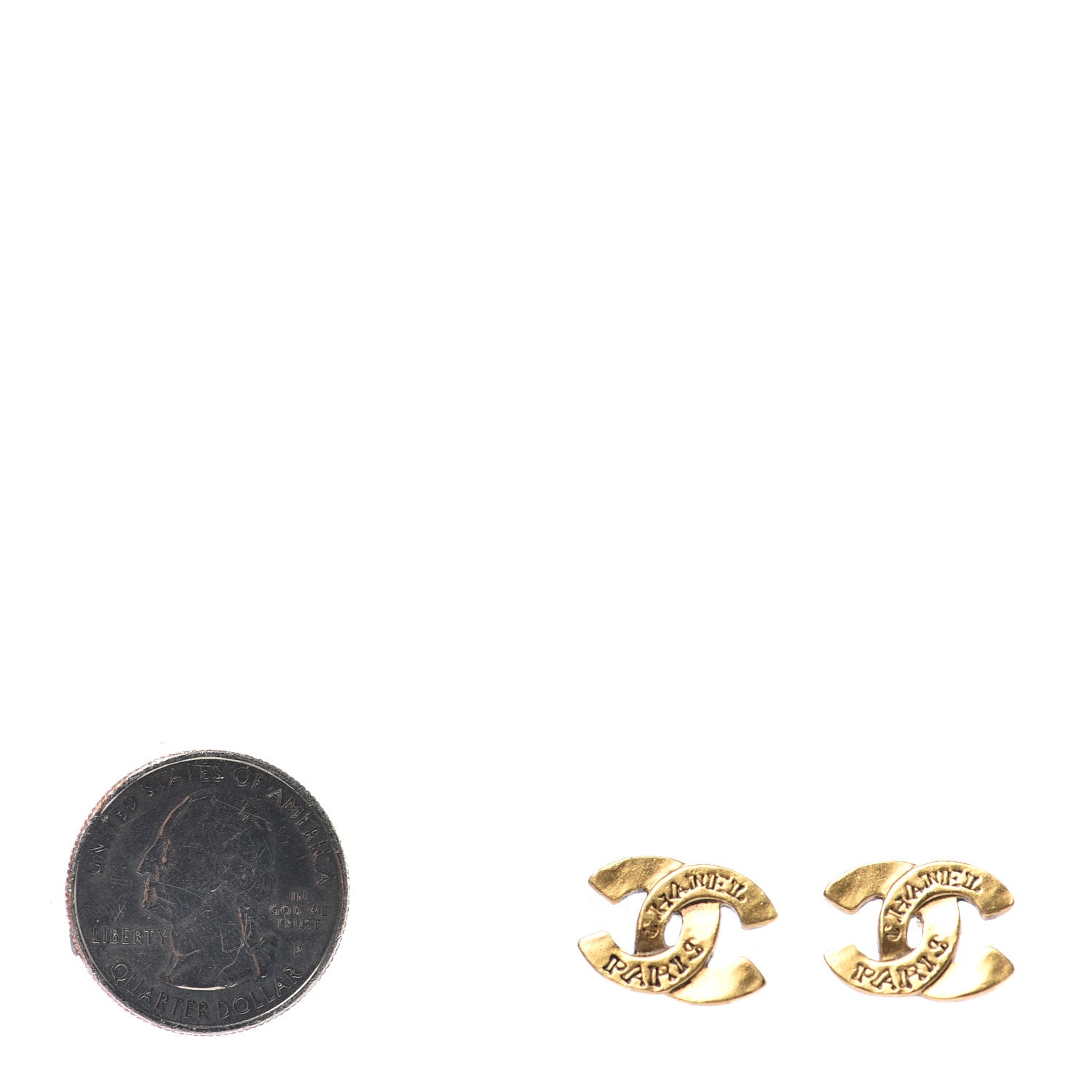 Chanel Metal CC Earrings Gold 2 of 4