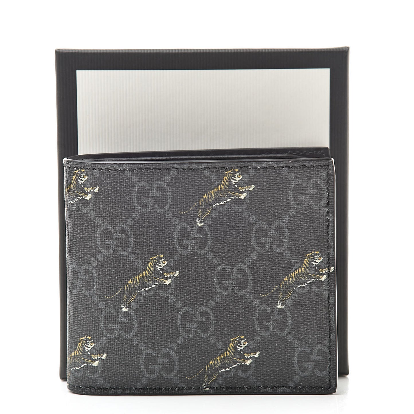 GG Supreme Monogram Tigers Wallet Black Multicolor
