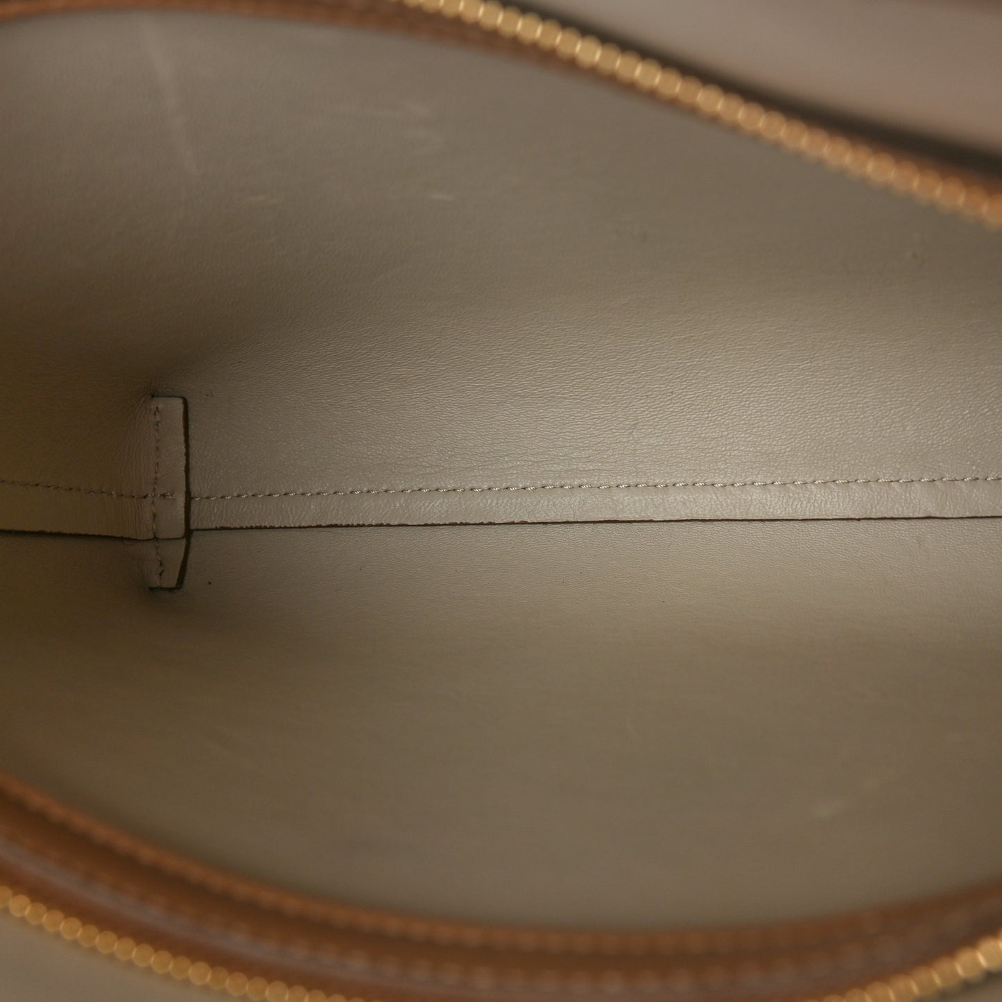 Calfskin Embossed Monogram Zip Pouch Light Camel