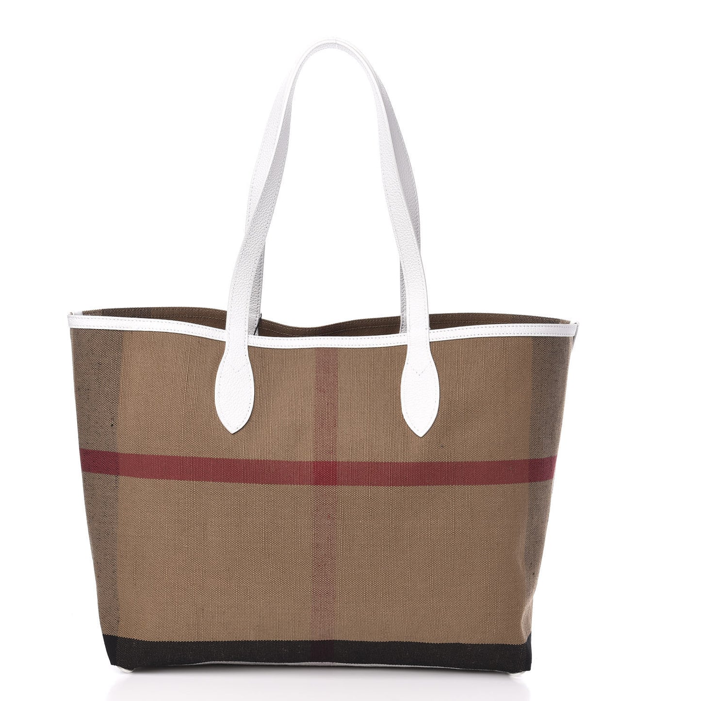 Coated Canvas Mega Check Medium Doodle Tote White