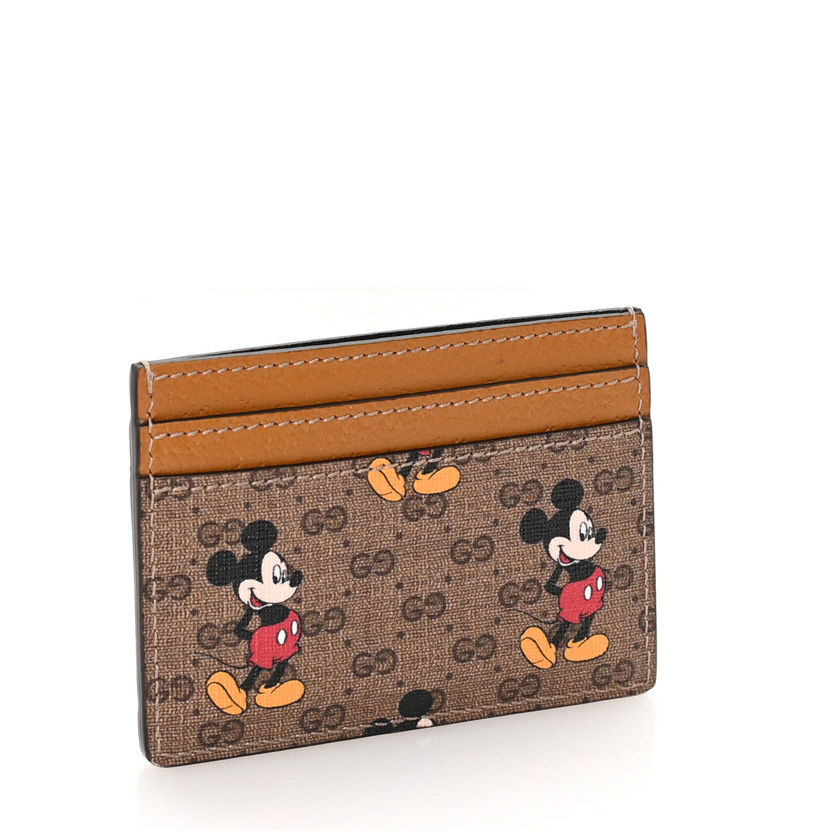 X DISNEY Mini Vintage GG Supreme Monogram Mickey Mouse Card Holder Beige Vintage Sun Oil