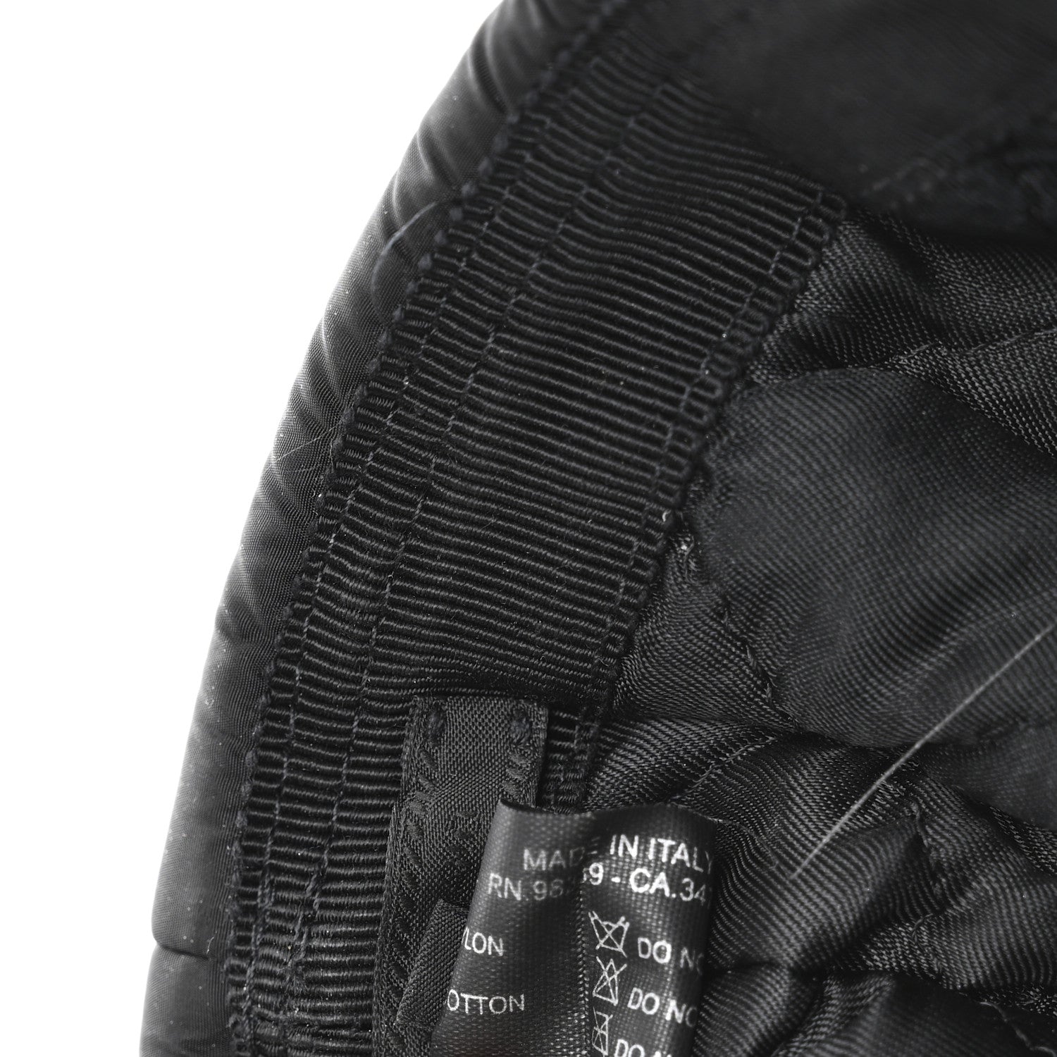 Prada Re-Nylon Padded Metal Triangle Logo Mens Beanie M Black 8 of 9