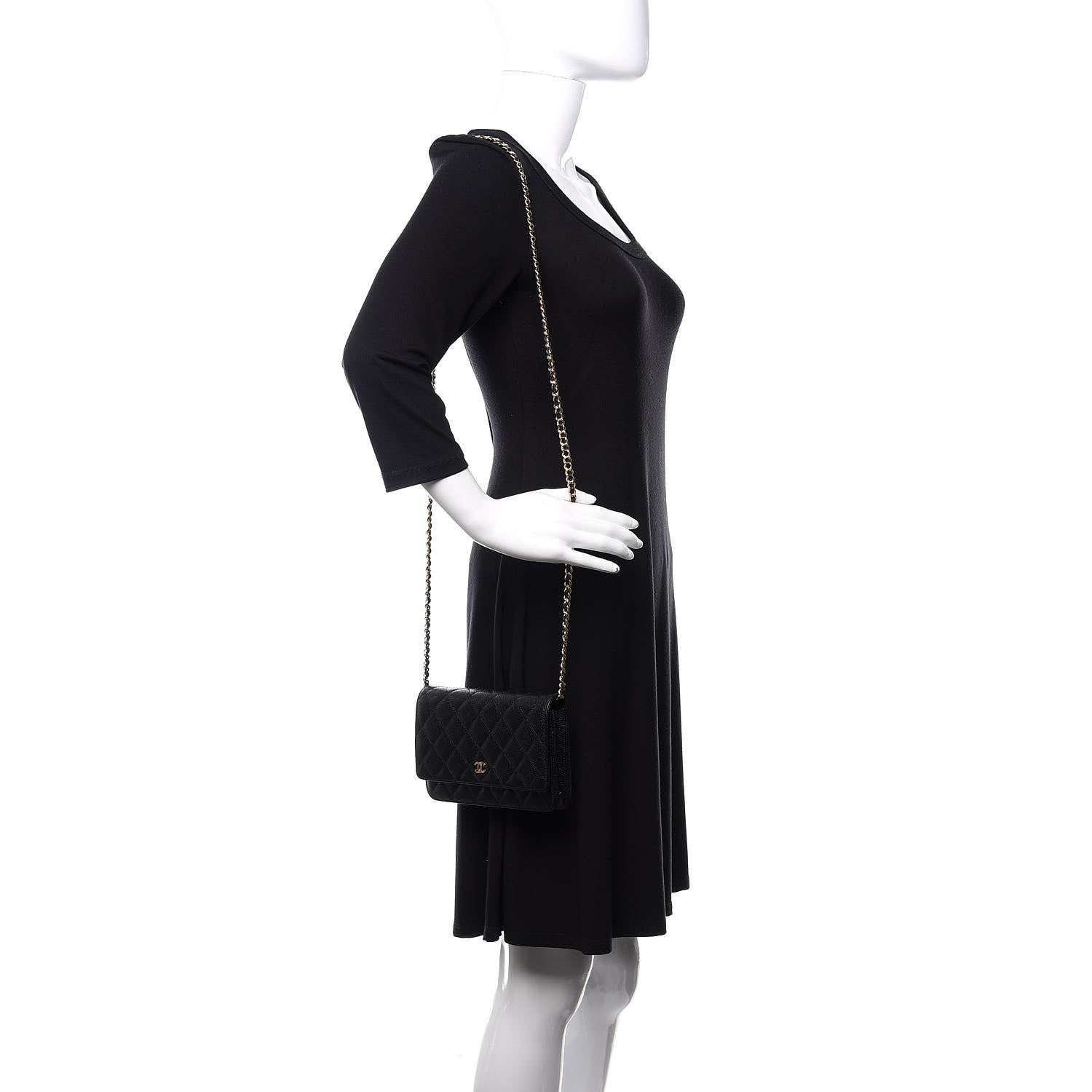 Chanel Caviar Quilted Wallet On Chain WOC Black 2 of 12