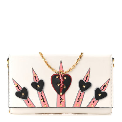 Valentino Garavani Vitello Loveblade Embellished Chain Wallet White 1 of 11