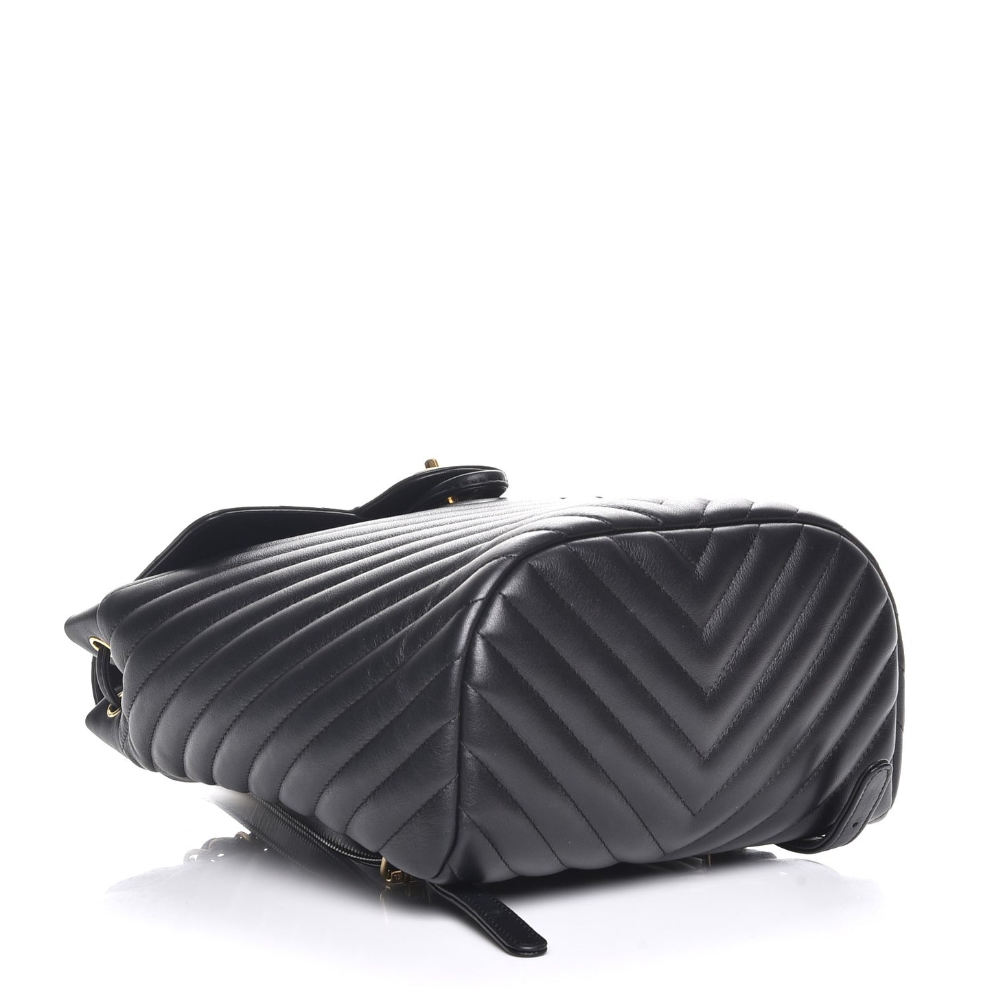 Calfskin Chevron Quilted Small Urban Spirit Backpack Black