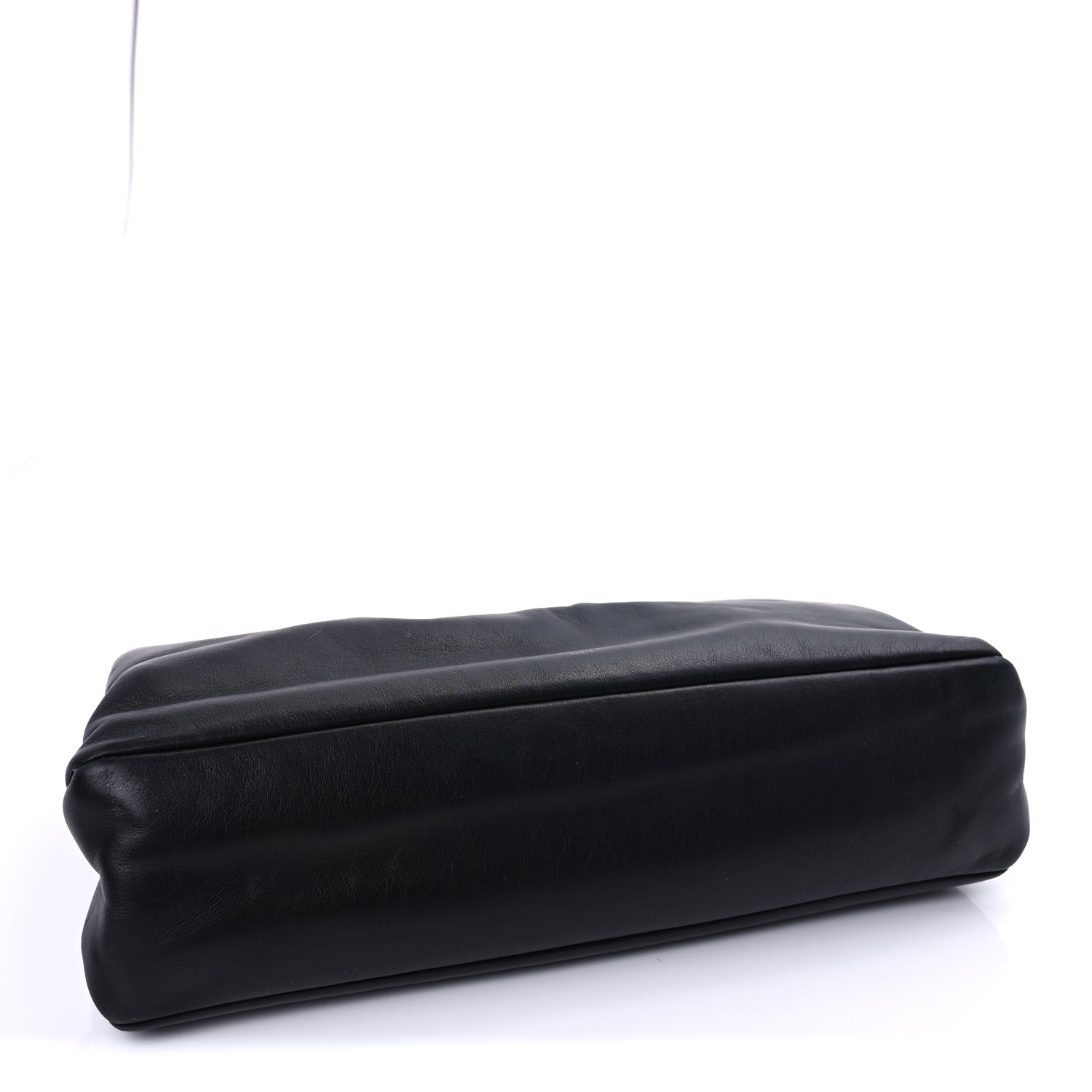 Celine Calfskin Pleated French Lock Clutch  Black 3 of 9