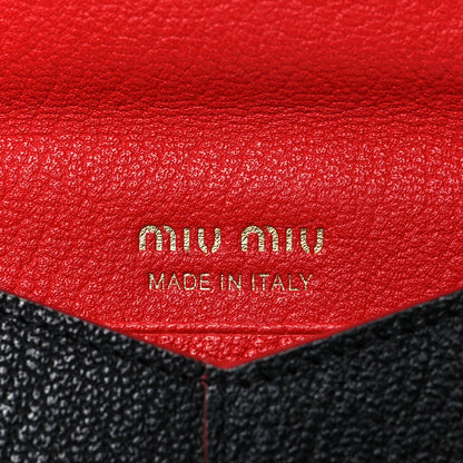 Miu Miu Goatskin Madras Love Wristlet Pouch Black 6 of 7