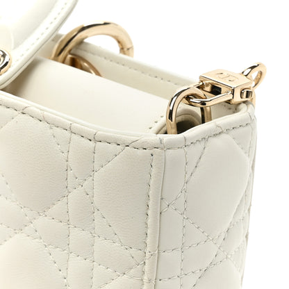 Christian Dior Lambskin Cannage Medium Lady D-Joy White 17 of 20