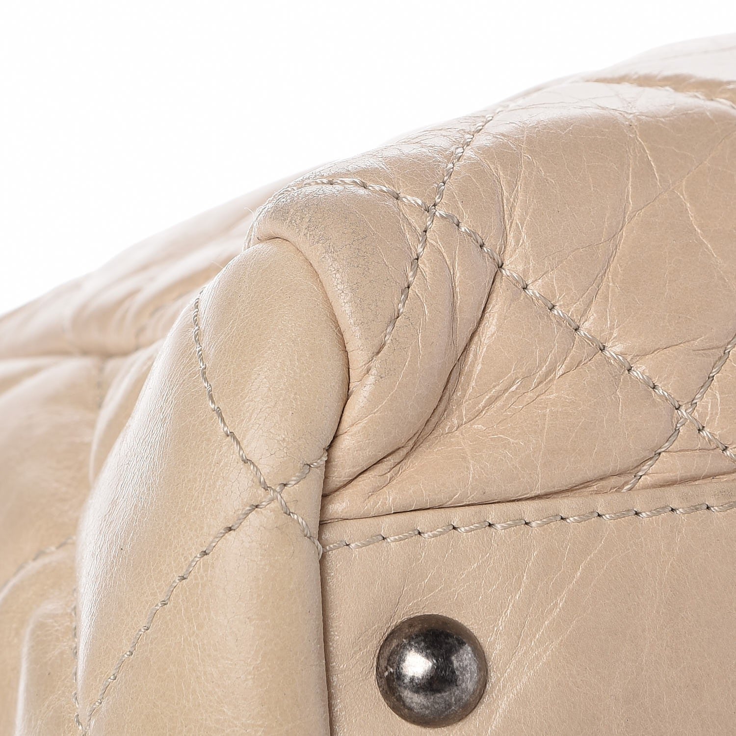 Chanel Glazed Calfskin Quilted Tote Light Beige 9 of 12