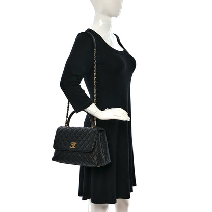 Chanel Caviar Lizard Quilted Small Coco Handle Flap Black 2 of 10