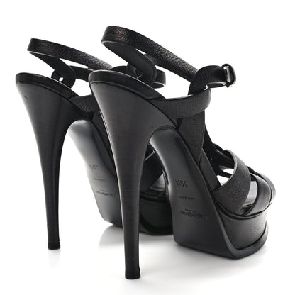 Saint Laurent Goatskin Tribute 105 Platform Sandals 35.5 Black 4 of 7