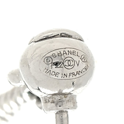 Chanel Crystal Baguette CC Dangle Earrings Silver 4 of 5