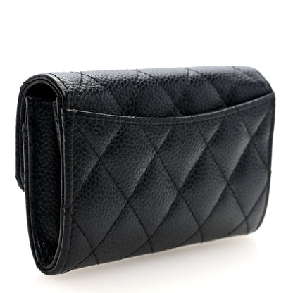 Chanel Caviar Quilted Flap Card Holder Wallet Black 3 of 7