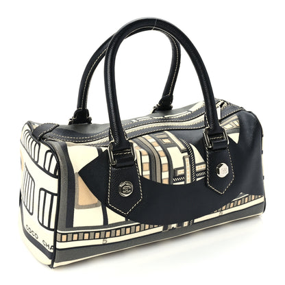 Chanel Coated Canvas Le Train Boston Bag Black 2 of 9