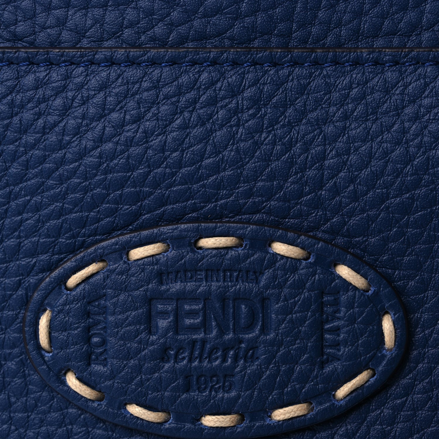 Fendi Vitello Granato Camoscio Selleria Macro Stitchings Medium Peekaboo I SEE U Satchel Blue Cyan 6 of 9