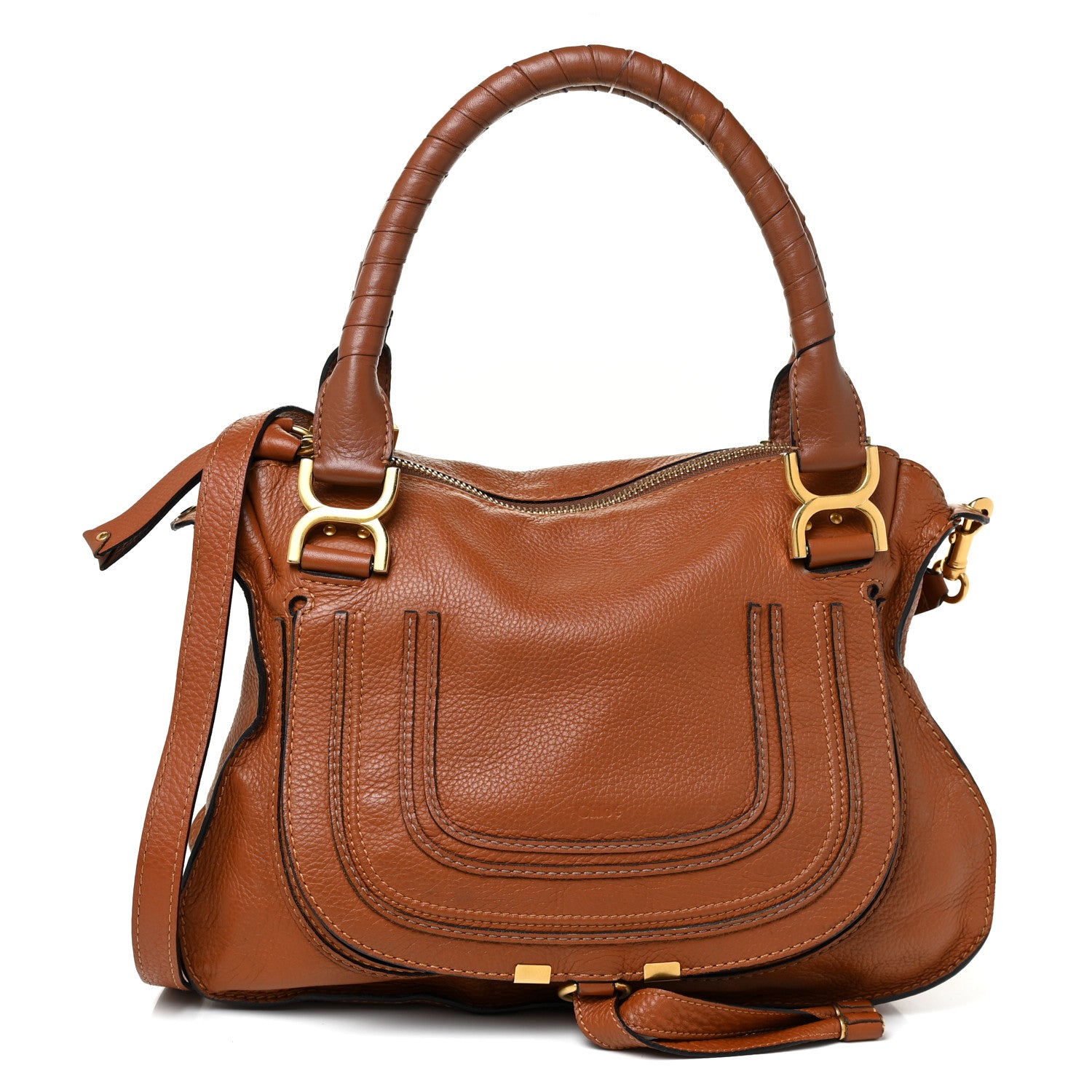 Chloe Calfskin Small Marcie Satchel Tan 1 of 16