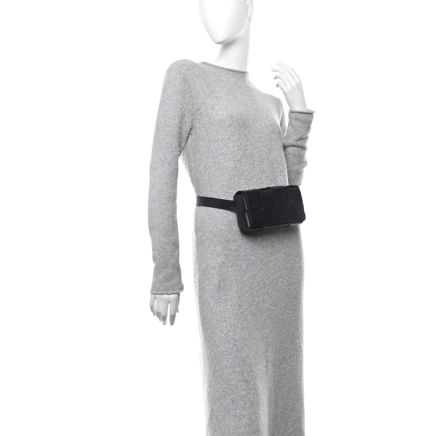 Nappa Maxi Intreccio The Belt Cassette Bag Black