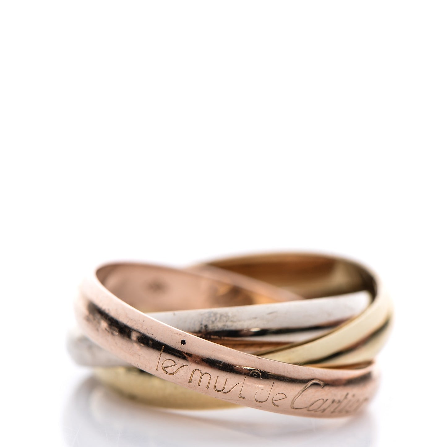 18k Pink Yellow White Gold Les Must De Trinity Ring 56 7.50