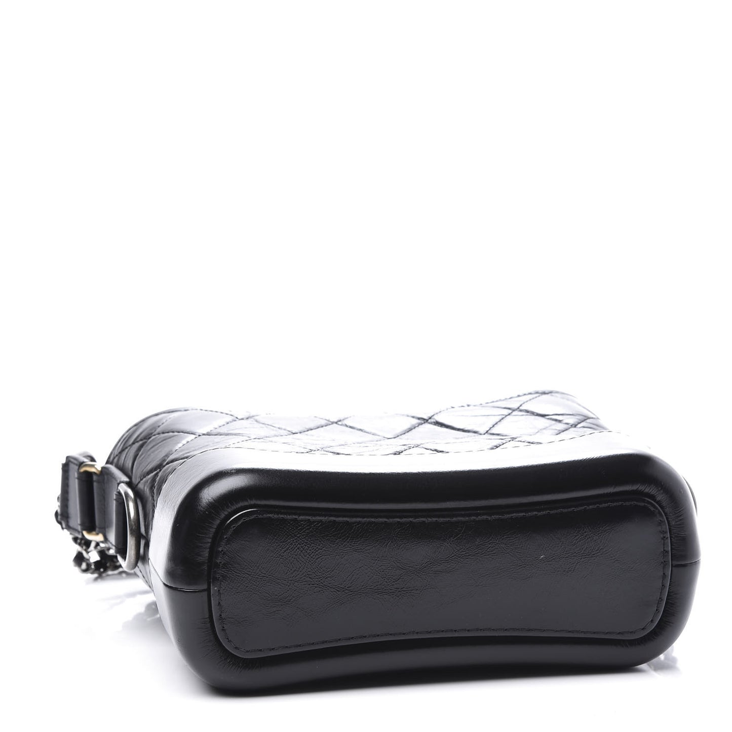 Aged Calfskin Quilted Small Gabrielle Hobo Black