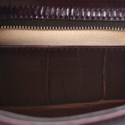 Jacquemus Calfskin Crocodile Embossed Le Bisou Midnight Brown 5 of 7