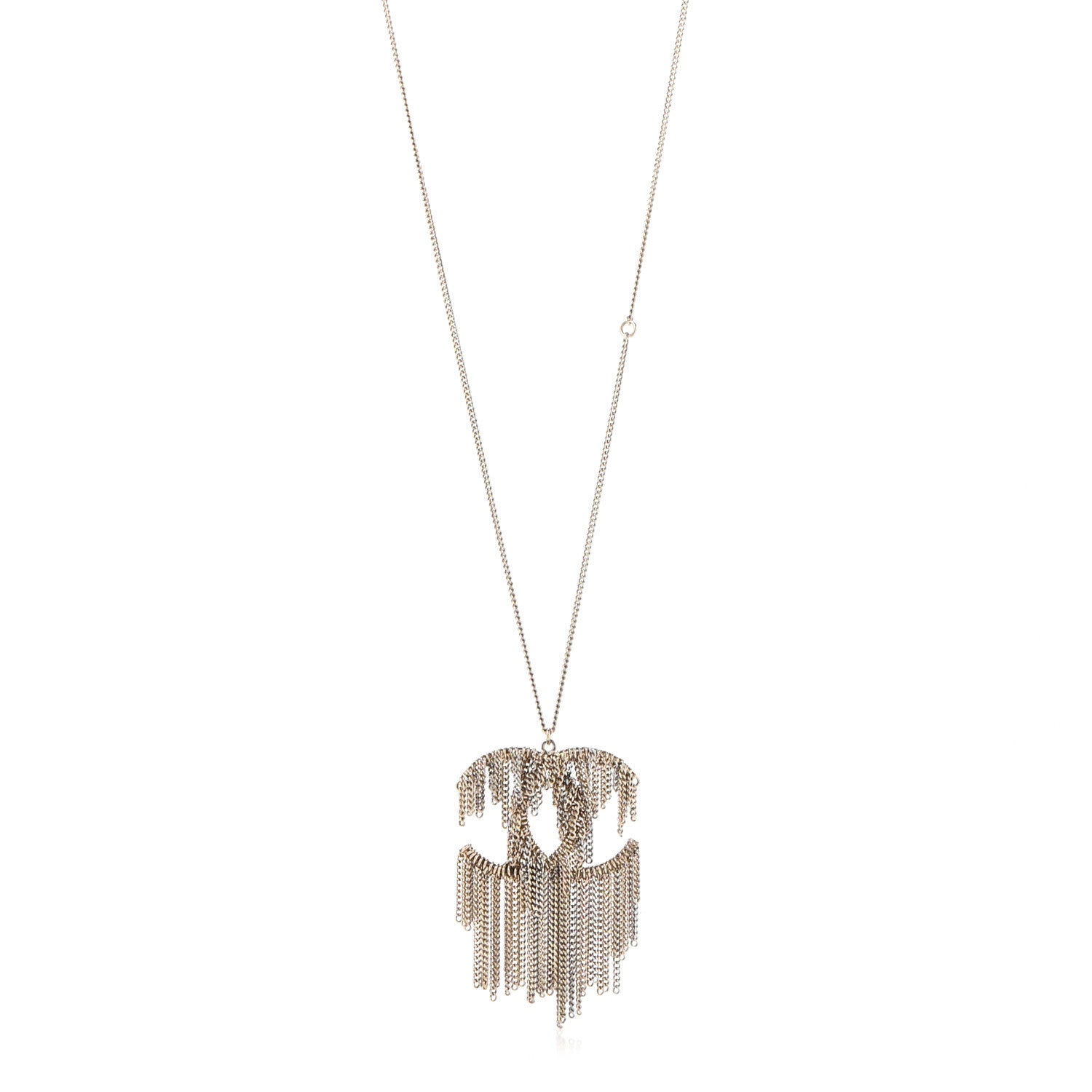 Chanel Chain Fringe CC Necklace Gold 1 of 5
